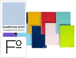 Cuaderno espiral Liderpapel Smart Folio tapa blanda 80h 60g milimetrado 2mm. colores surtidos